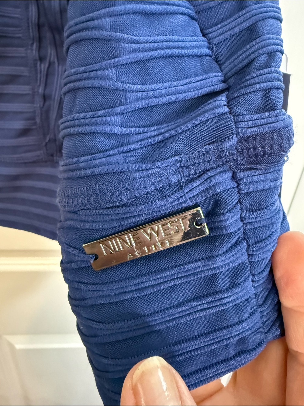 Nine West Royal Blue Textured Racerback Sports Bra - Picture 3 of 7